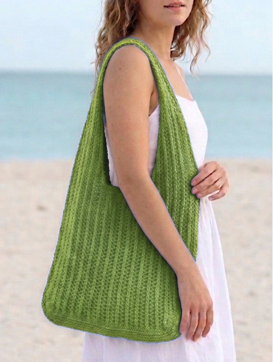 Solid Color Crochet Beach Tote Bag Solid Color Crochet Beach Tote Bag